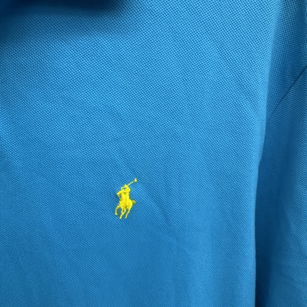 Polo Ralph Lauren Mens XXL TTG Blue Polo Shirt Classic Fit Yellow Pony Logo - Picture 3 of 9